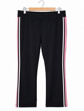 Harley-Davidson Black Athletic Leggings Pink Side Stripe Logo Size 2w